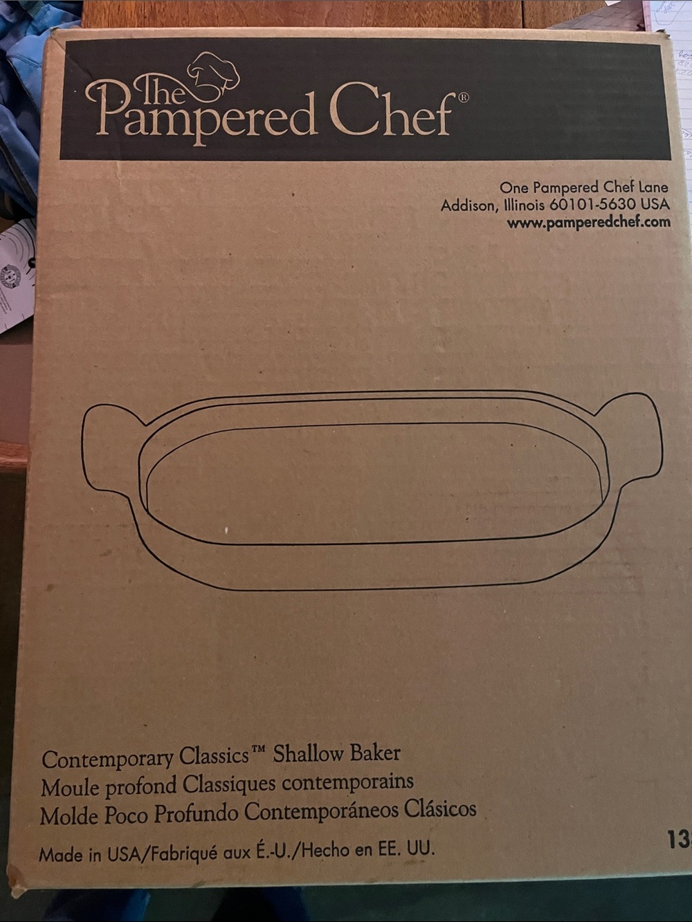 The Pampered Chef Red Contemporary Classics Shallow Baker Box